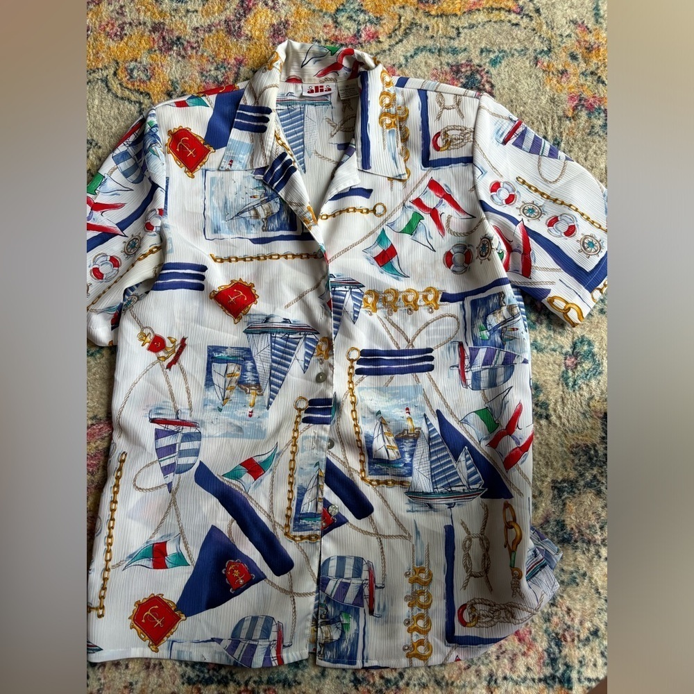 Vintage Nautical Shirt Size 10